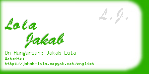 lola jakab business card